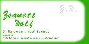 zsanett wolf business card